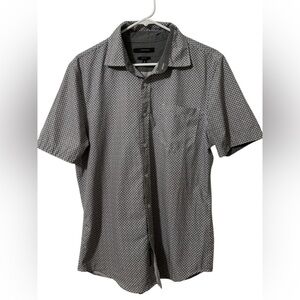 Tahari Men’s Slim Fit Casual Button Down Short Sleeve Shirt Size Medium